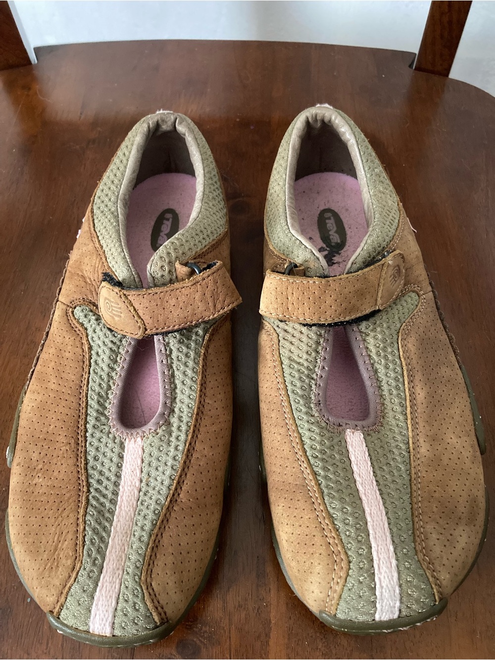 Teva Women's Tan, Olive & Pink Slip-On Sneakers